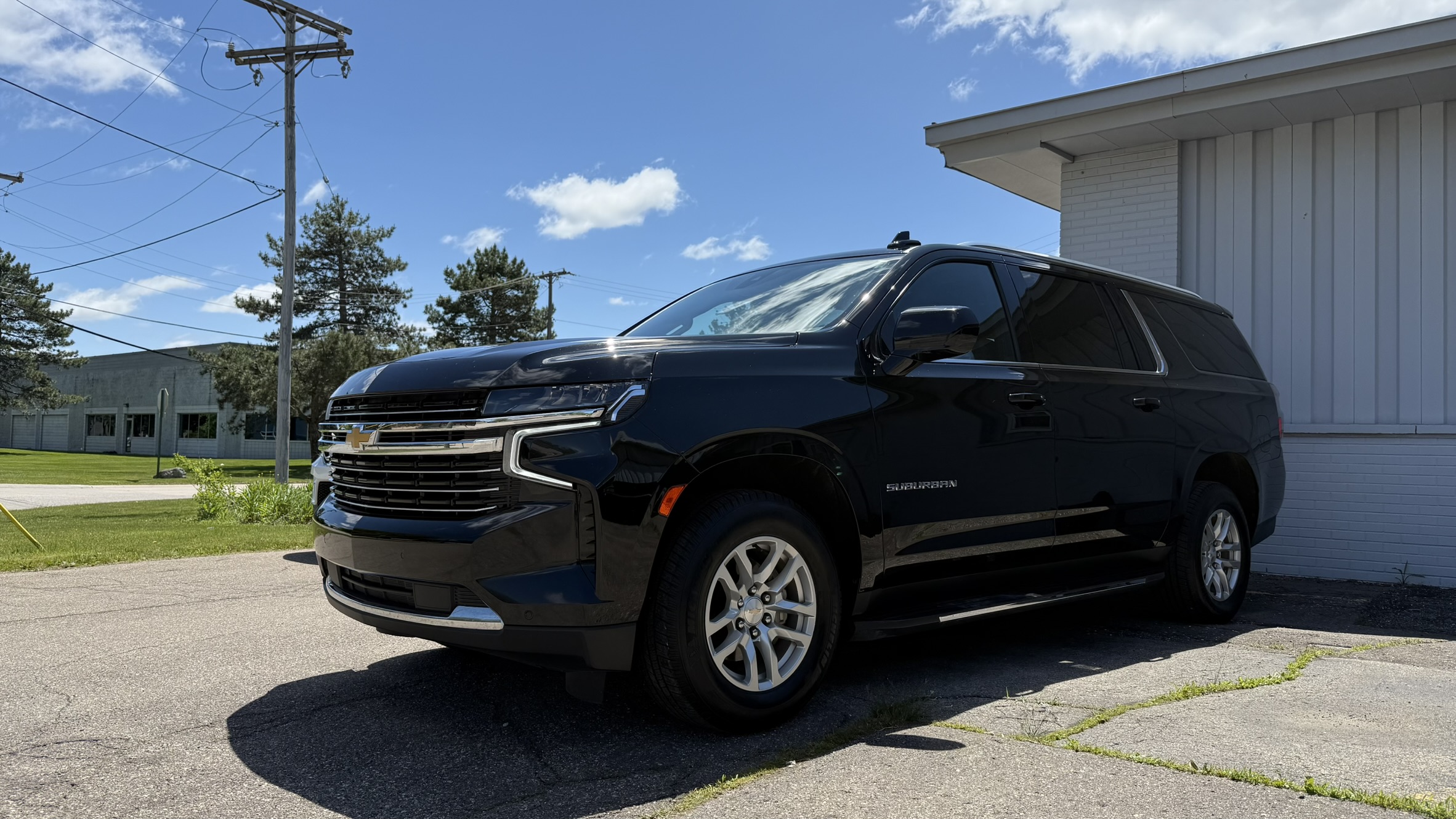 Black Chevrolet Suburban from the LuxeDetroit fleet